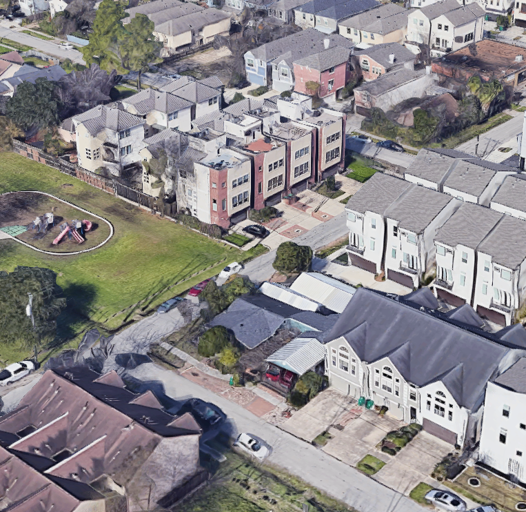 Townhouse neighborhood in Houston (Google Earth)