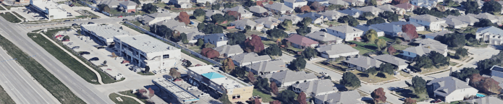 Mixed use development in suburban Austin